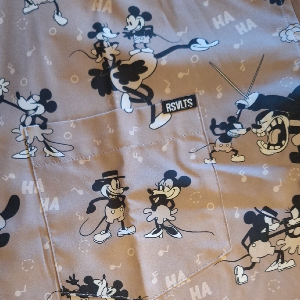 RSVLTS Men's Gray Mickey Mouse Casual Shirt - Picture 3 of 7
